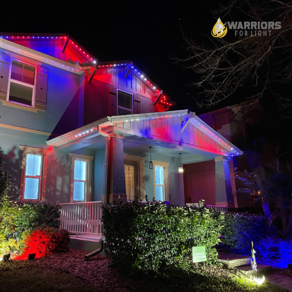 Permanent outdoor lighting installation Warriors for Light